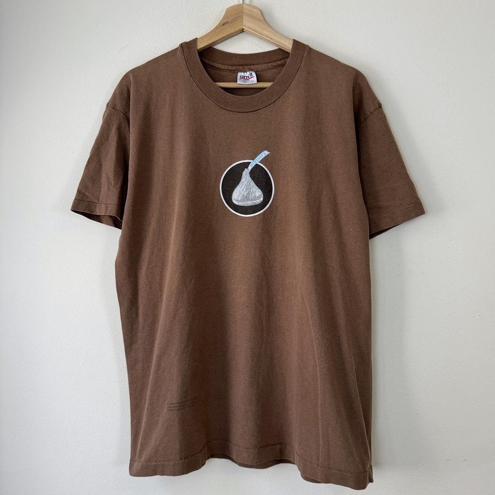 Vintage 90s Hershey Kiss Chocolate Candy Snack Rare Single Stitch Tee Shirt - L